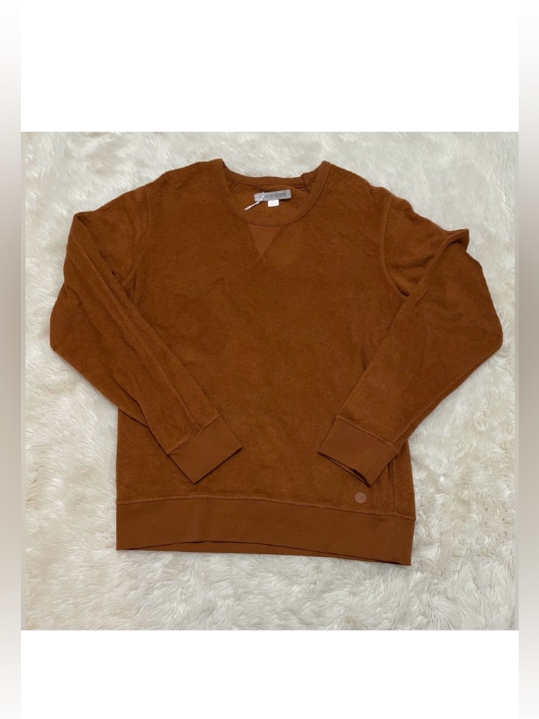 New Outerknown Hightide Crew Terry Towel Sweatshirt, Orange, Men’s Medium